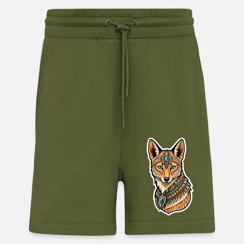 Chacal Égyptien Néo Traditionnel - Short bio décontracté fabriqué en UE - MOSS GREEN