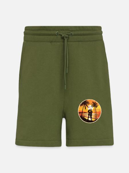 Beach, Island, Sea, Sunset - Shorts - made by SPREAD - MOSS GREEN