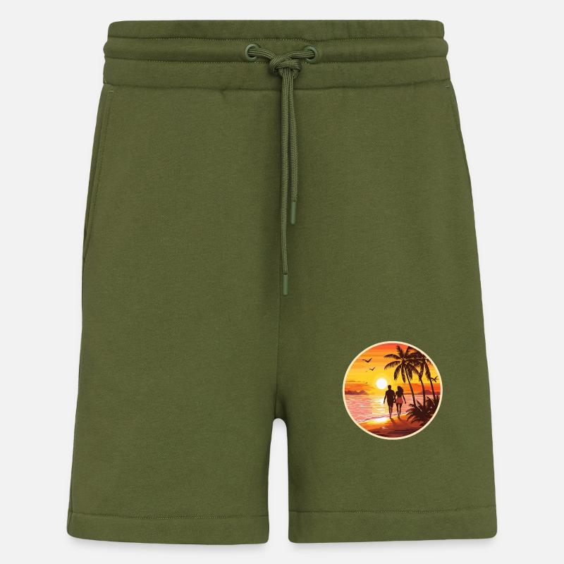 Sunset Beach Romantic Couple - Shorts - made by SPREAD - MOSS GREEN