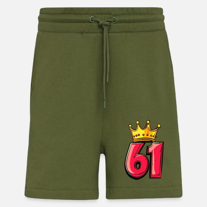 61 Number Crown - Shorts - made by SPREAD - MOSS GREEN