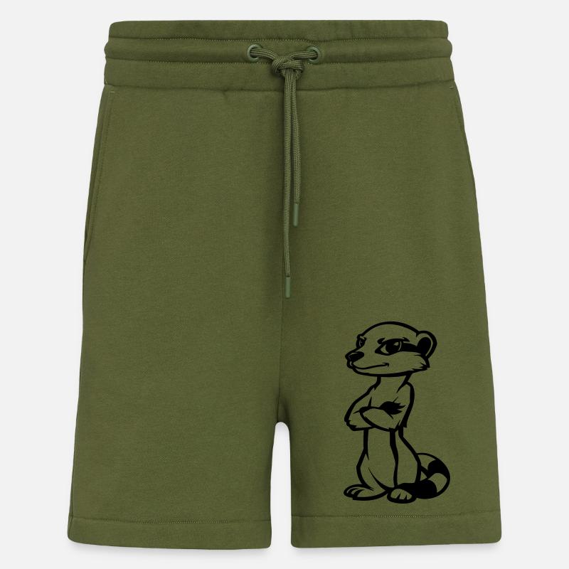 erdmännchen comic - Shorts - made by SPREAD - MOSS GREEN