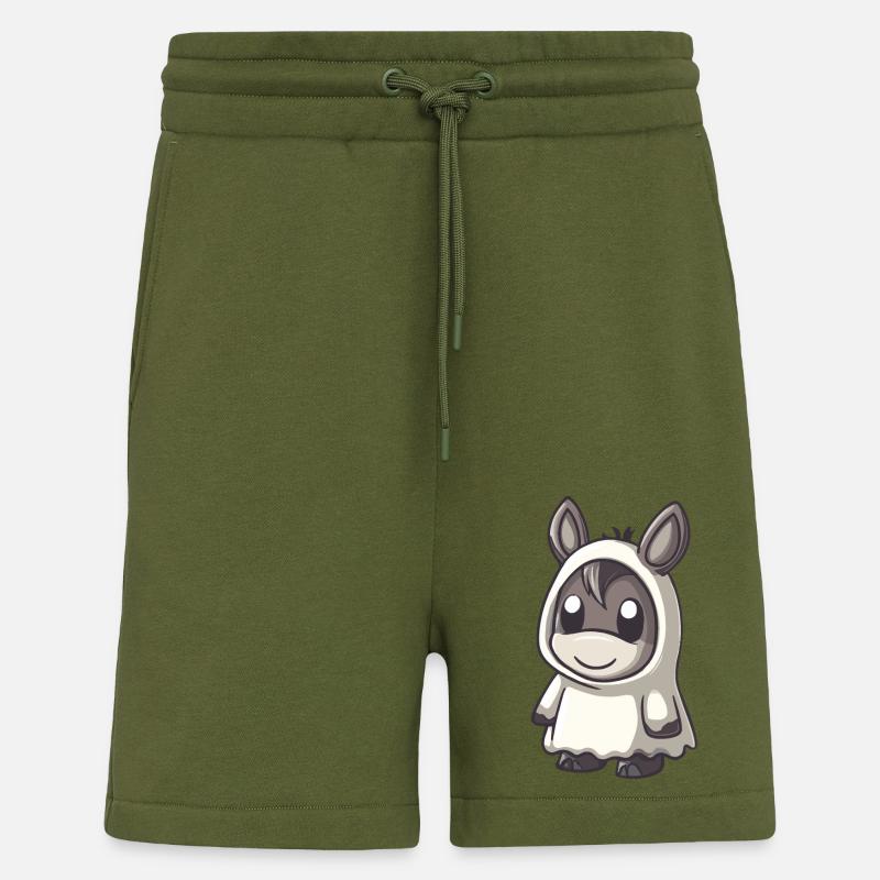 Esel Halloween Comic Geist - Shorts - made by SPREAD - MOSS GREEN