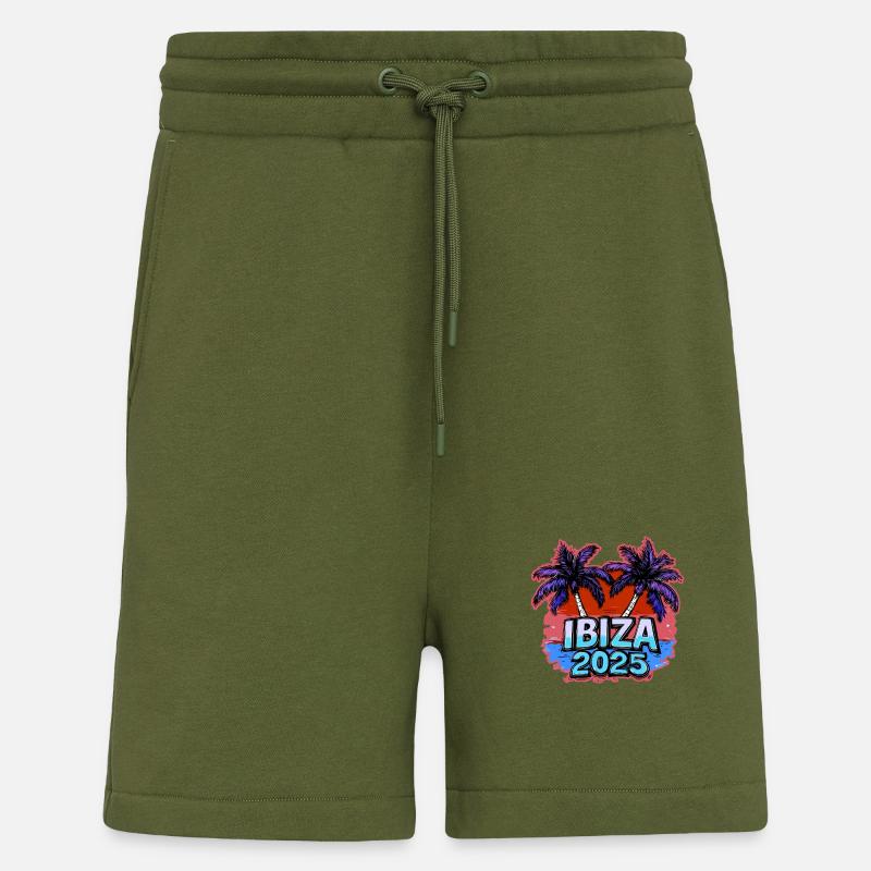 Vacances Ibiza 2025 - Short bio décontracté fabriqué en UE - MOSS GREEN