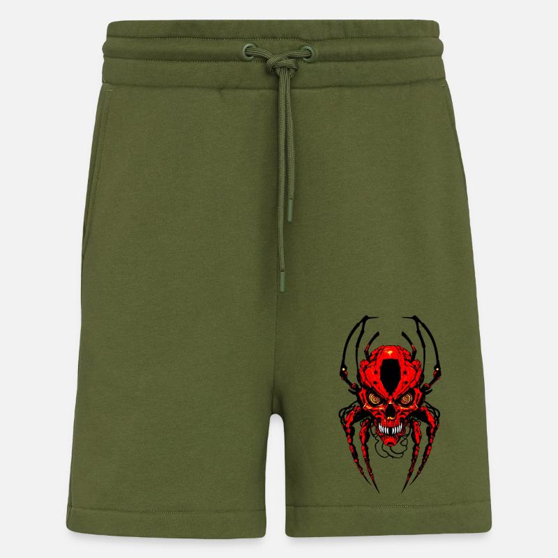 Spinnen Skull - Shorts - made by SPREAD - MOSS GREEN