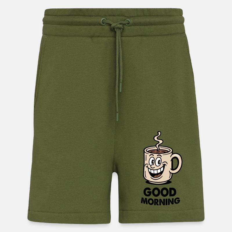 Coffee Cup Comic - Shorts - made by SPREAD - MOSS GREEN