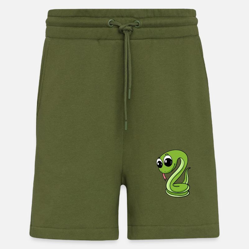 Serpent vert mignon - Short bio décontracté fabriqué en UE - MOSS GREEN