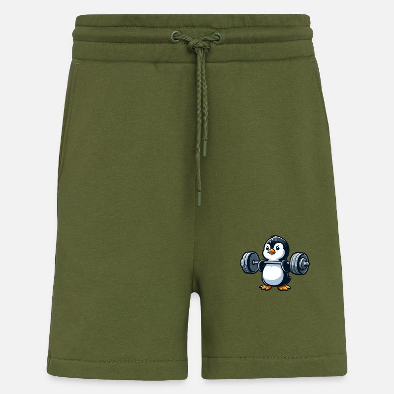 Starker Pinguin: Hantel-Workout - Shorts - made by SPREAD - MOSS GREEN