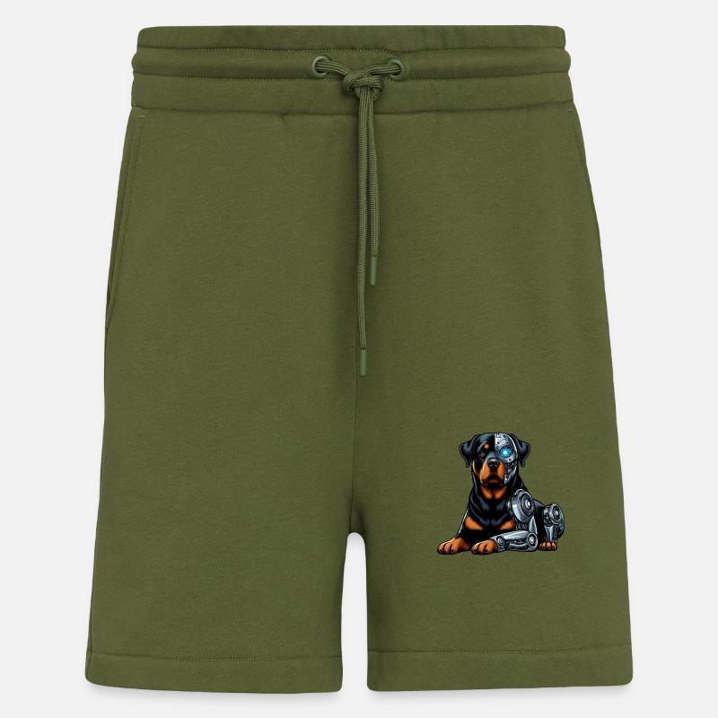 Rottweiler Cyborg Robot Space - Shorts - made by SPREAD - MOSS GREEN