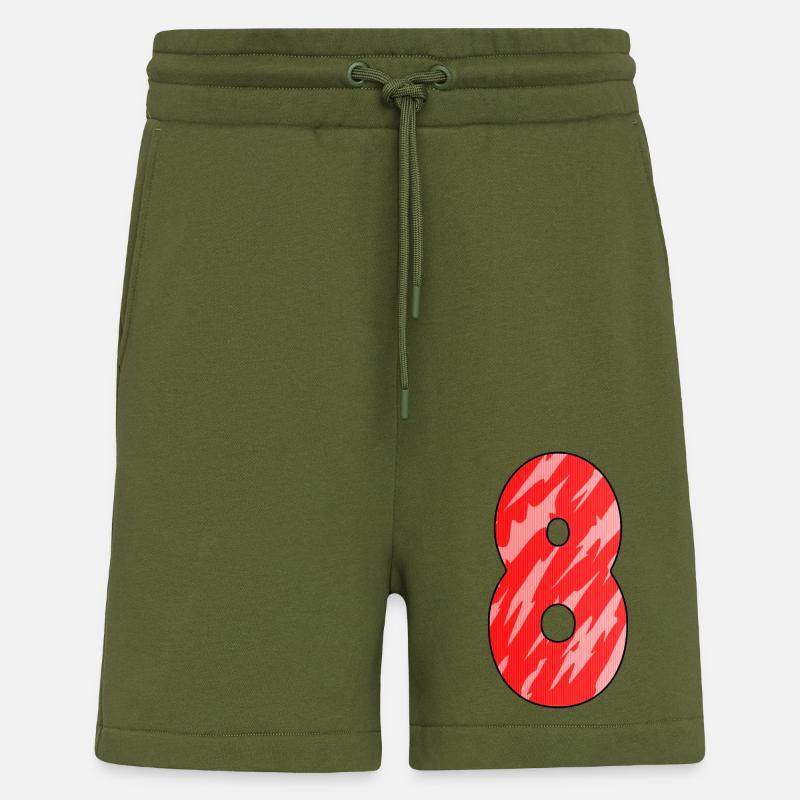 8 Red Pattern - Shorts - made by SPREAD - MOSS GREEN
