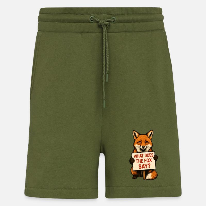 Fox | What does the fox say? - Shorts - made by SPREAD - MOSS GREEN