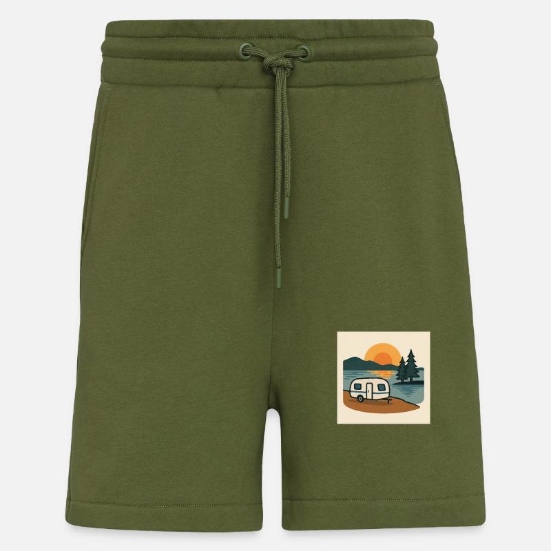 Camping Wohnmobil See - Shorts - made by SPREAD - MOSS GREEN