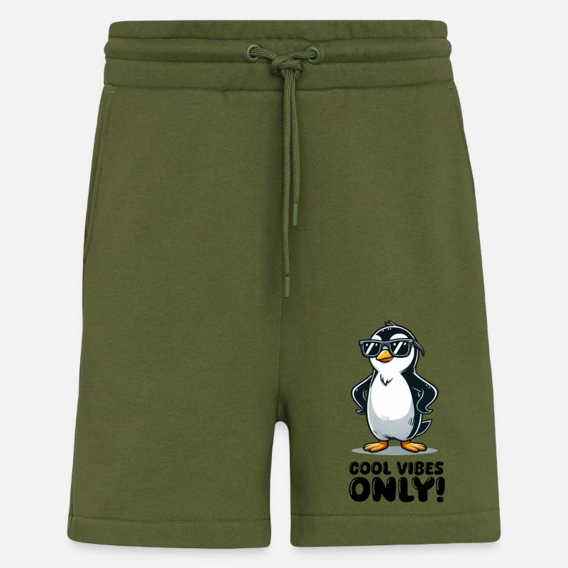 Pingouin Bande Dessinée Cool - Short bio décontracté fabriqué en UE - MOSS GREEN