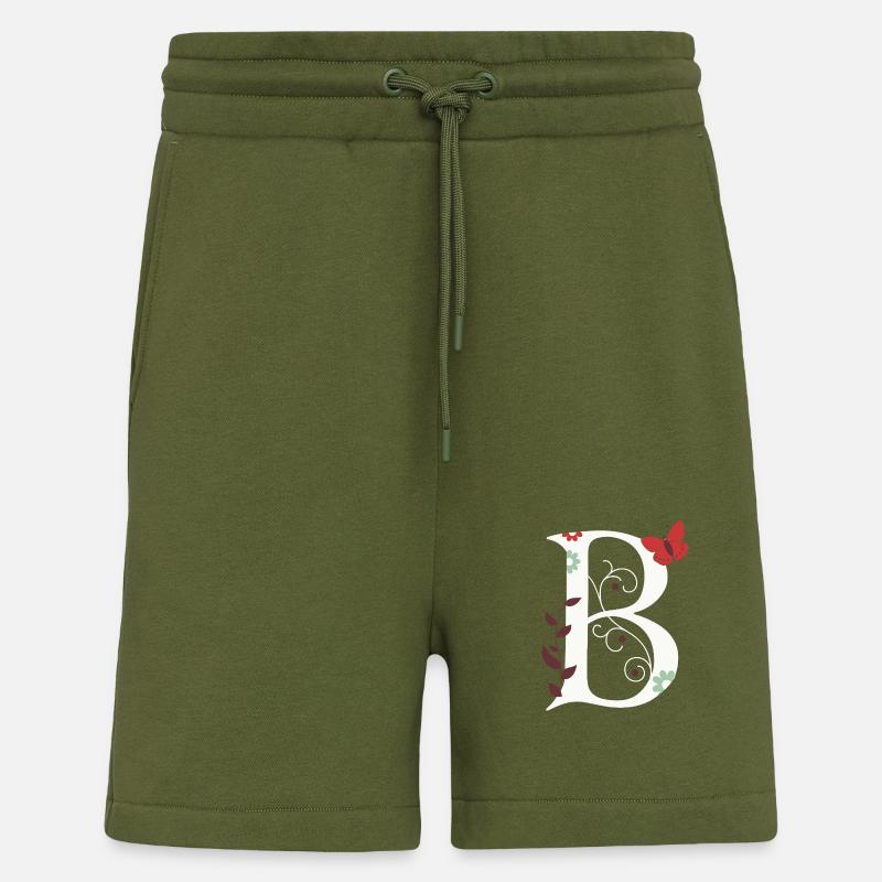 Letter B Monogram Retro - Shorts - made by SPREAD - MOSS GREEN