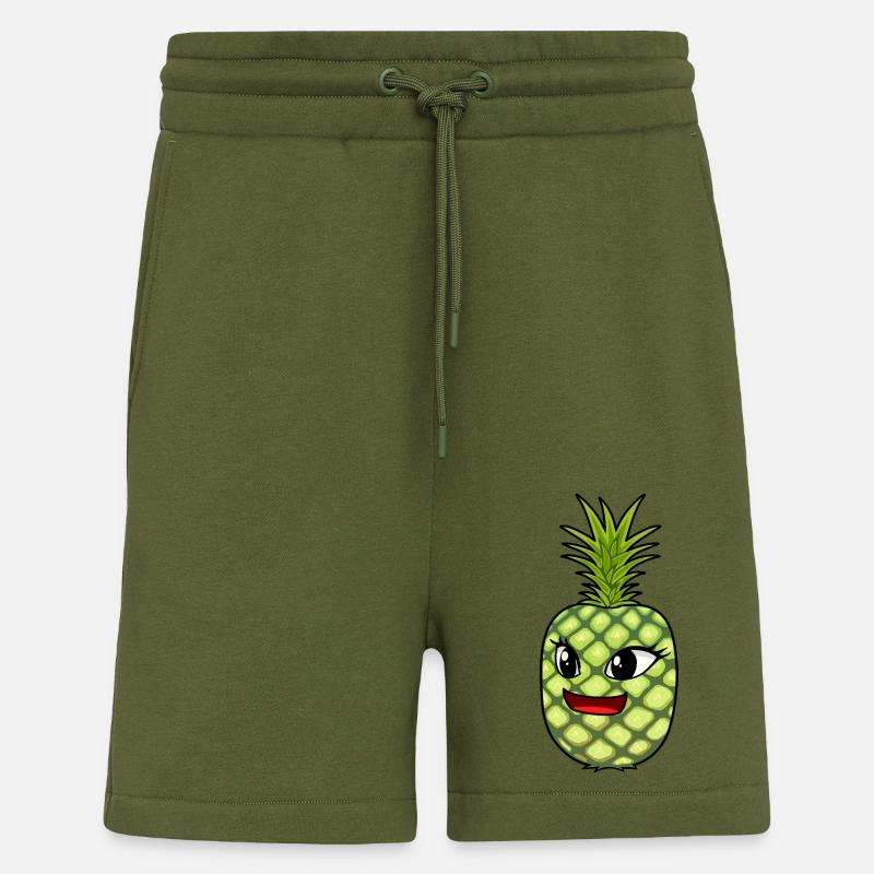 Fruit Foxes Fruit Summer Pineapple - Shorts - made by SPREAD - MOSS GREEN