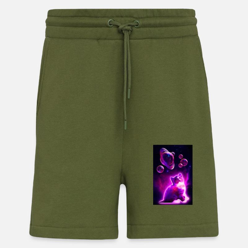 Space Bubble Kitty - Shorts - made by SPREAD - MOSS GREEN