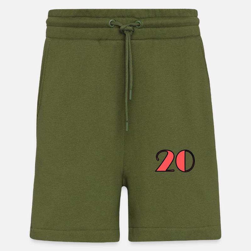 20 ANS,20e ANNIVERSAIRE,ANNIVERSAIRE 20 ANS,20 - Short bio décontracté fabriqué en UE - MOSS GREEN