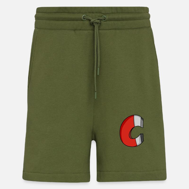 Aimant fer à cheval - Short bio décontracté fabriqué en UE - MOSS GREEN