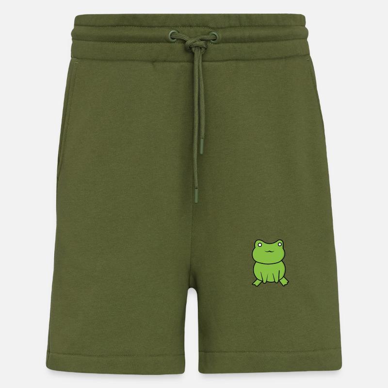 Frog Comic Drawing Funny - Shorts - made by SPREAD - MOSS GREEN
