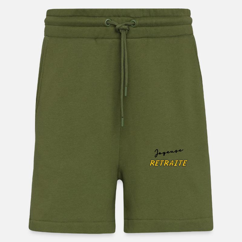 RETRAITE. BONNE RETRAITE. JOYEUSE RETRAITE - Short bio décontracté fabriqué en UE - MOSS GREEN