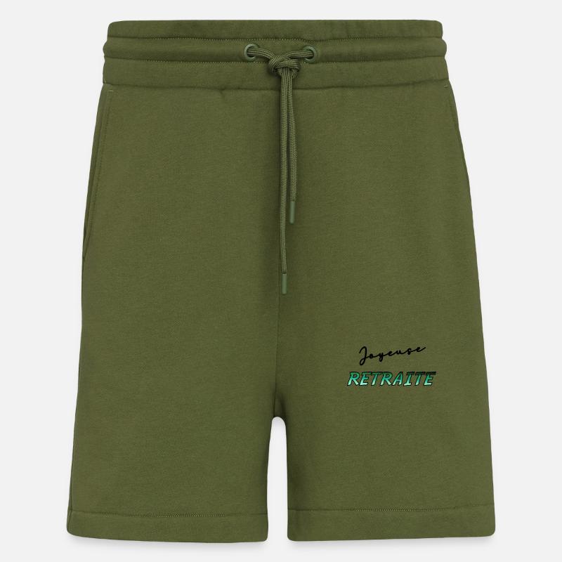 RETRAITE. BONNE RETRAITE. JOYEUSE RETRAITE - Short bio décontracté fabriqué en UE - MOSS GREEN