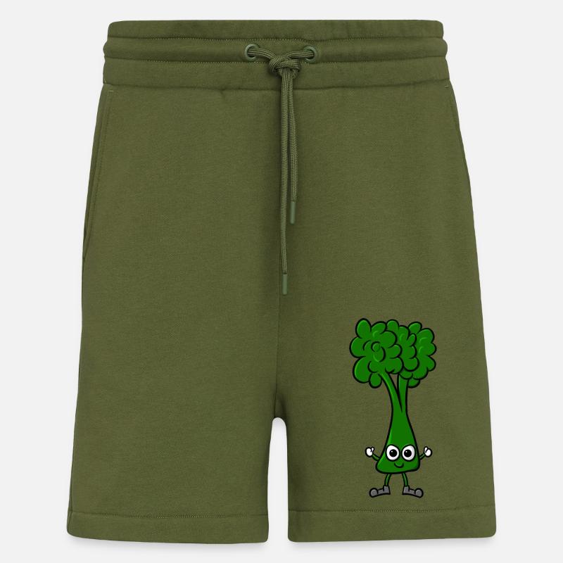 Broccoli Comic - Shorts - made by SPREAD - MOSS GREEN