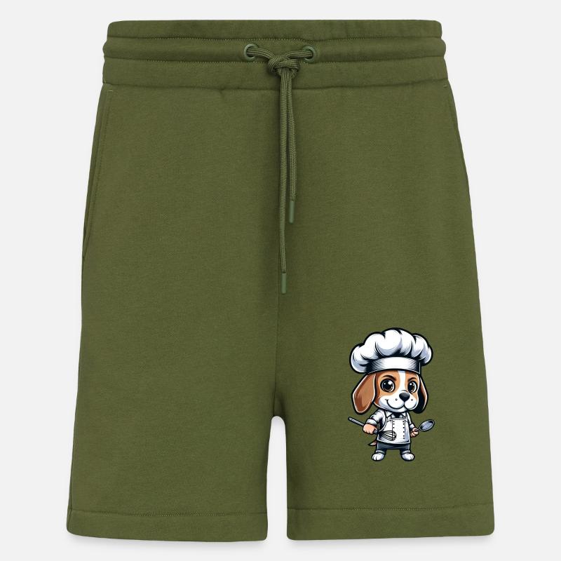 Cute Beagle Chef Comic Design - Shorts - made by SPREAD - MOSS GREEN