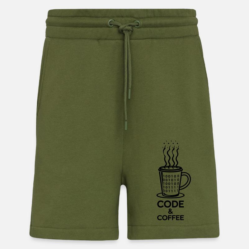 Code & Café – Duo Parfait - Short bio décontracté fabriqué en UE - MOSS GREEN