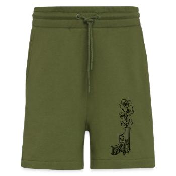 fleur de pistolet - Short bio décontracté fabriqué en UE - MOSS GREEN - Devant