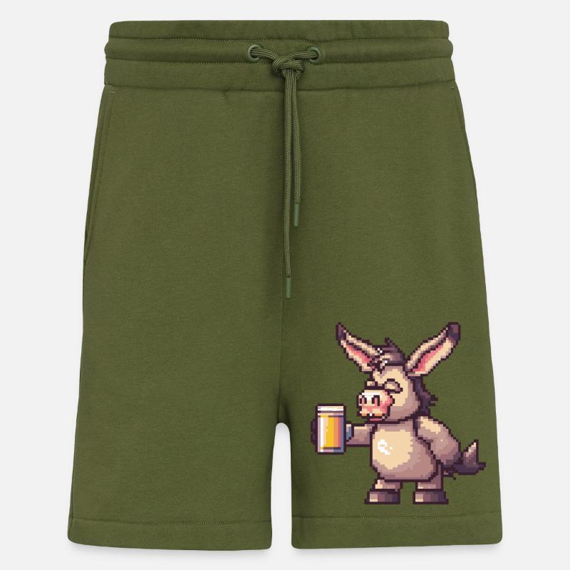 Esel Pixel Bier - Shorts - made by SPREAD - MOSS GREEN
