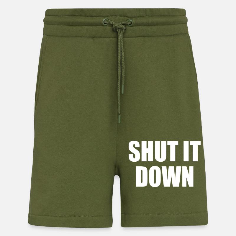 shut it down - Shorts - made by SPREAD - MOSS GREEN