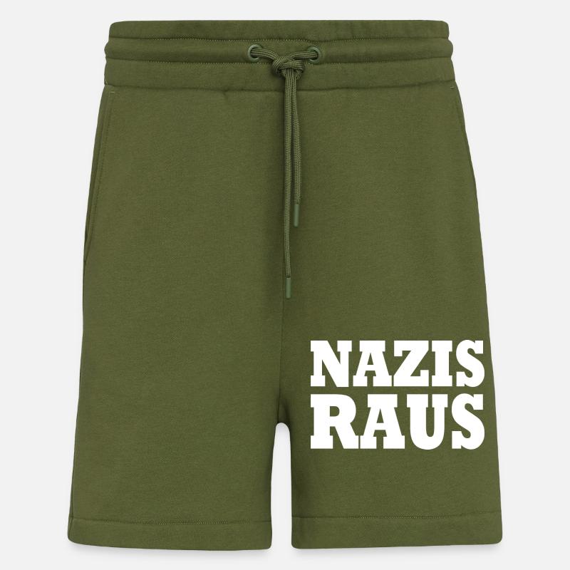Nazis raus - Shorts - made by SPREAD - MOSS GREEN