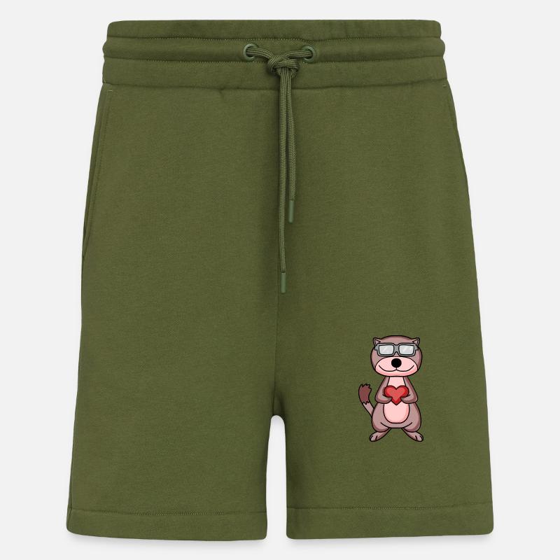 Wiesel mit Herz - Shorts - made by SPREAD - MOSS GREEN