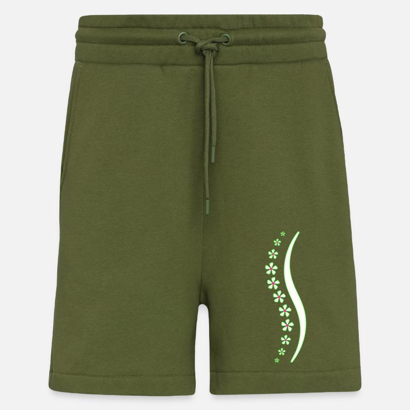 Blumen-Wirbelsäule grün - Shorts - made by SPREAD - MOSS GREEN