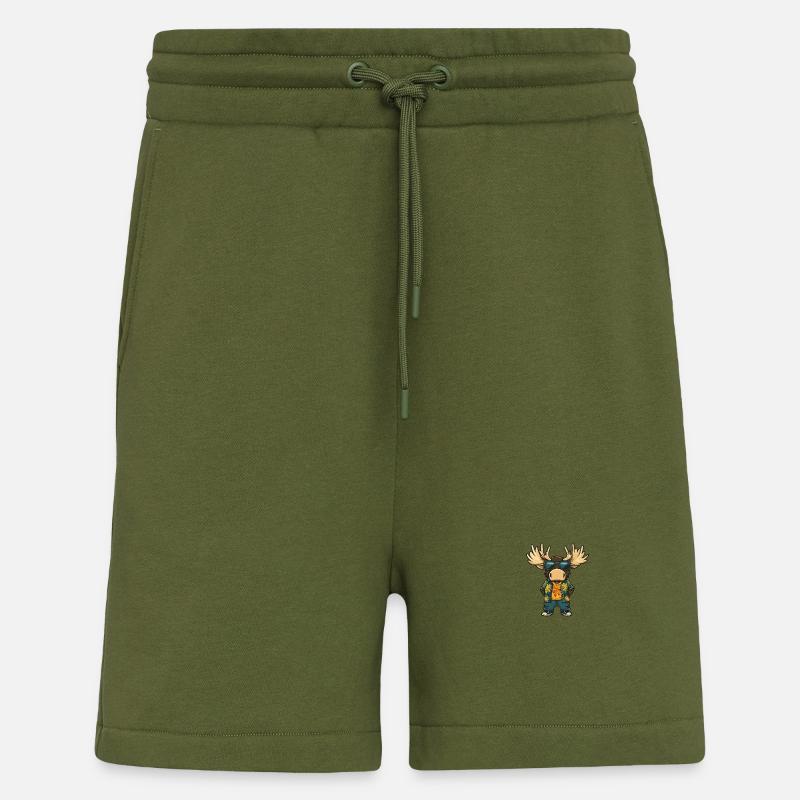 Elch Comic Cool Sommer - Shorts - made by SPREAD - MOSS GREEN