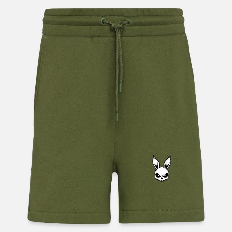 Rabbit Skull Skeleton - Shorts - made by SPREAD - MOSS GREEN