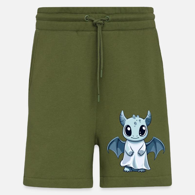 Drache Halloween Comic Geist - Shorts - made by SPREAD - MOSS GREEN