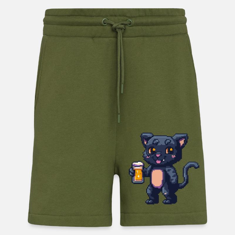 Panther Pixel Bier - Shorts - made by SPREAD - MOSS GREEN