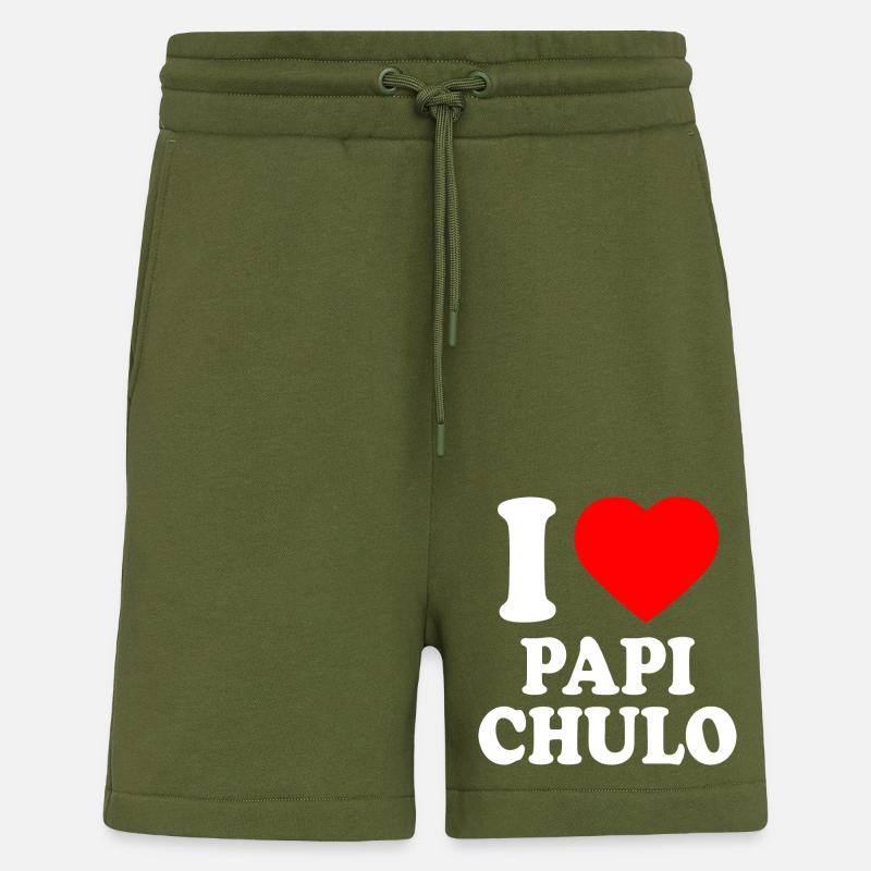 I love papi chulo - Short bio décontracté fabriqué en UE - MOSS GREEN