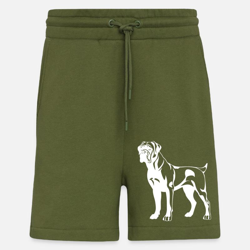 Silhouette de chien bullmastiff - Short bio décontracté fabriqué en UE - MOSS GREEN