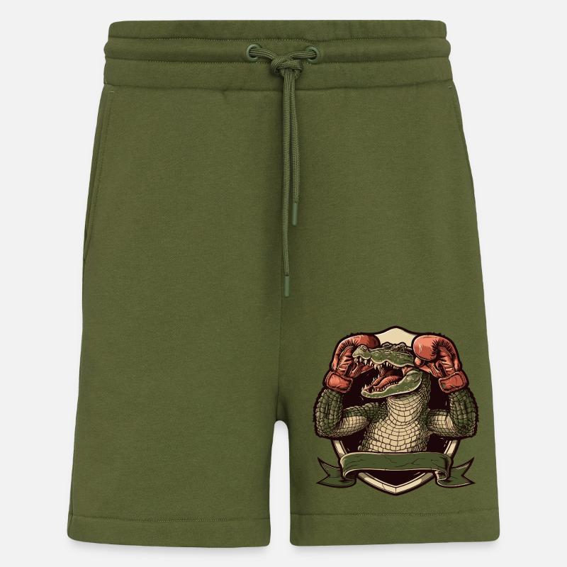 Alligator Boxer MMA Logo - Shorts - made by SPREAD - MOSS GREEN
