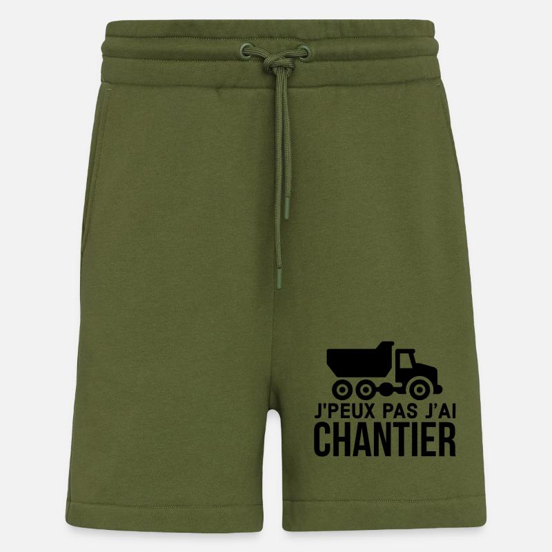 Chantier de construction - Short bio décontracté fabriqué en UE - MOSS GREEN
