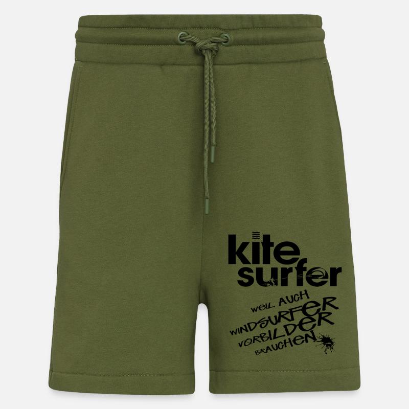 Kitesurfeur vs véliplanchiste - Short bio décontracté fabriqué en UE - MOSS GREEN