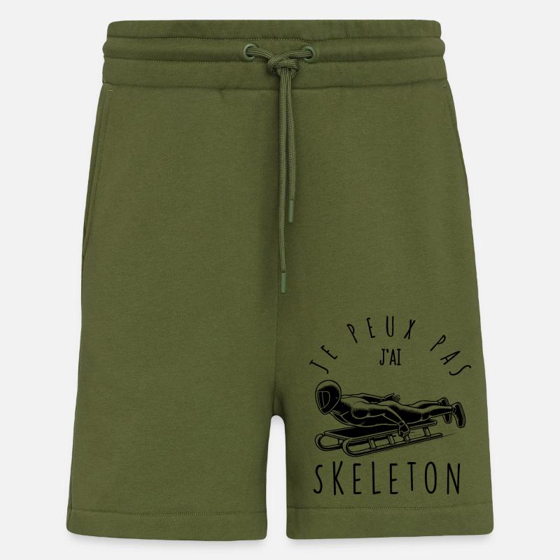 Je peux pas, j'ai Skeleton - Short bio décontracté fabriqué en UE - MOSS GREEN