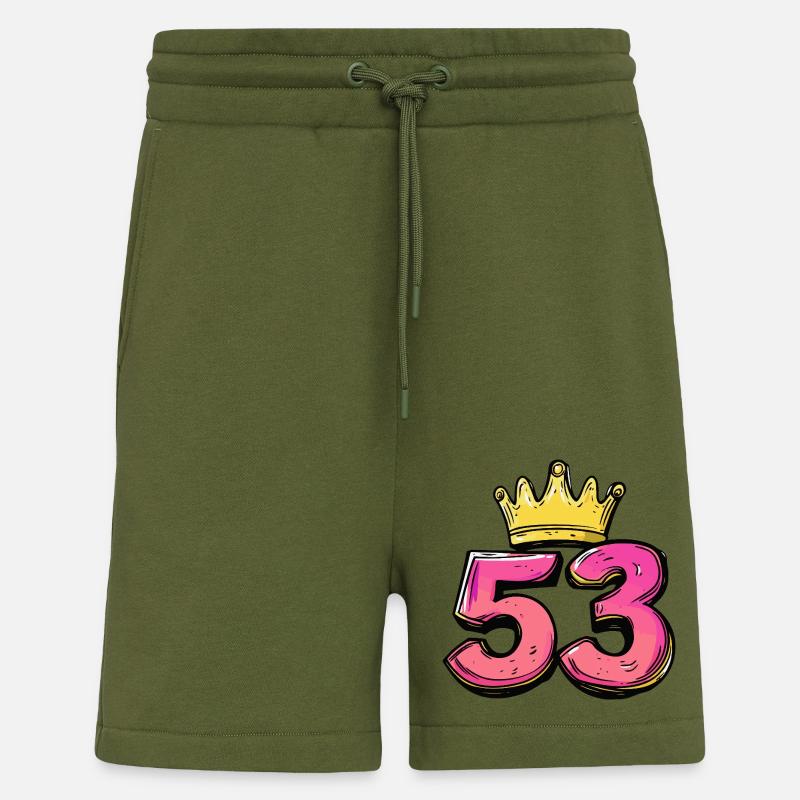 Couronne à 53 chiffres - Short bio décontracté fabriqué en UE - MOSS GREEN