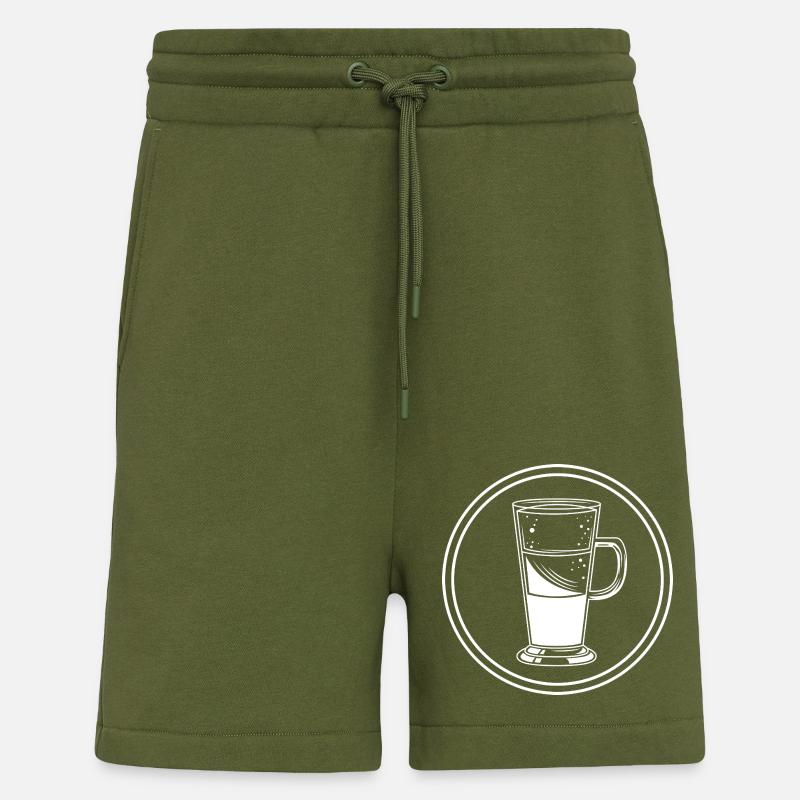 Icône du café - Short bio décontracté fabriqué en UE - MOSS GREEN