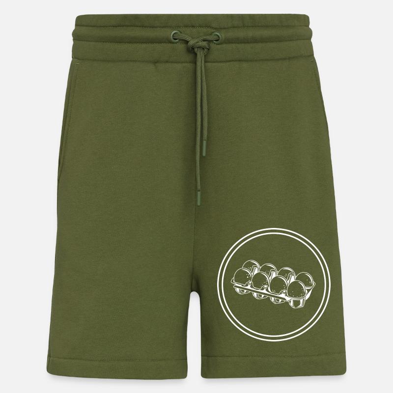 Symbole des œufs - Short bio décontracté fabriqué en UE - MOSS GREEN