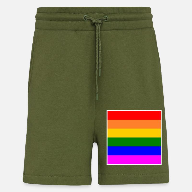 Drapeau arc-en-ciel LGBT - Short bio décontracté fabriqué en UE - MOSS GREEN