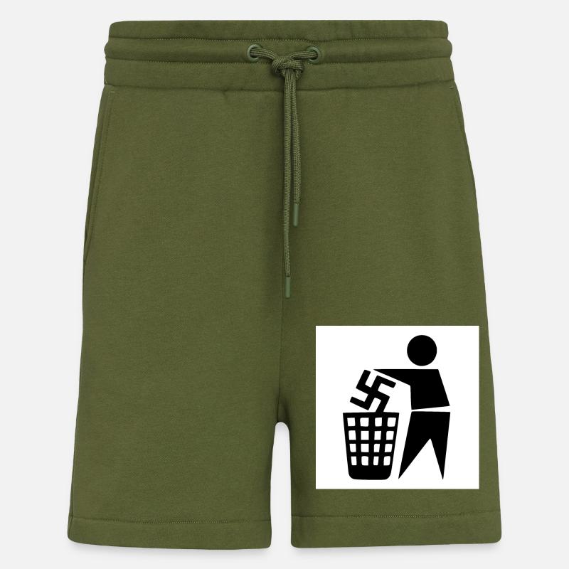 Against Nazis - Shorts - made by SPREAD - MOSS GREEN