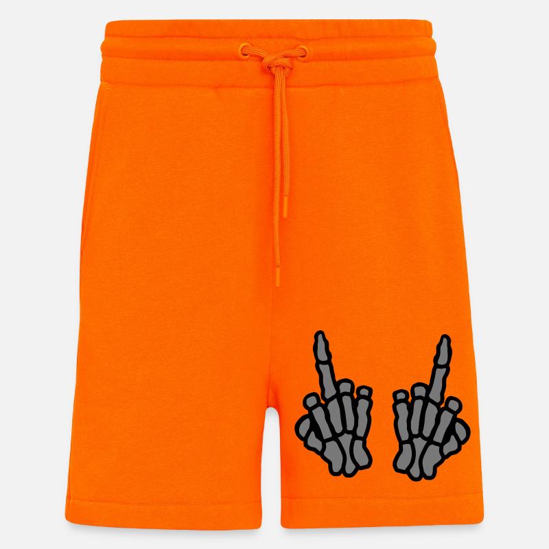 2 Hände Knochen Mittelfinger - Shorts - made by SPREAD - SUNSET ORANGE