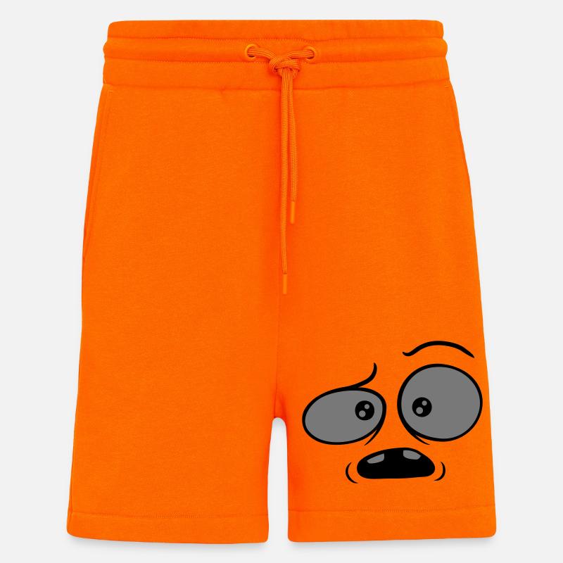 Visage comique confus sceptique - Short bio décontracté fabriqué en UE - SUNSET ORANGE